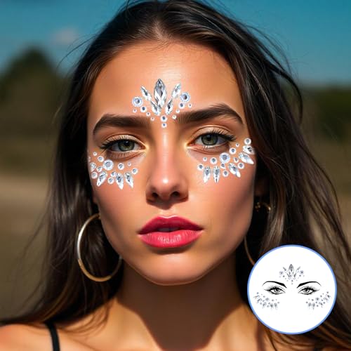Yuanchu Self-Adhesive Face Gems Stickers - 4 Styles