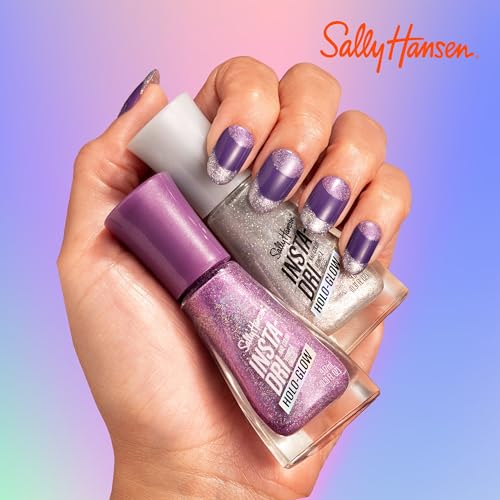 Sally Hansen Insta-Dri® Holo-Glow, Euphoric, Quick Dry, Long Lasting, Streak-Free Shine, Silver Nail Polish