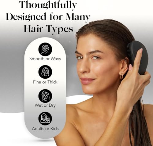 Kitsch Gentle Detangling Hair Brush - Flexible Bristles for Wet or Dry Hair