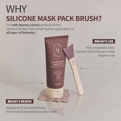 HEVEBLUE Soft Curve Spread Brush - Face Mask Applicator, Skincare Enhancer, Easy to Clean, Korean Skincare, Face Mask Brush, Mask Applicator Tool, Silicon Brush, JellyBrush, Mother's Day Gift
