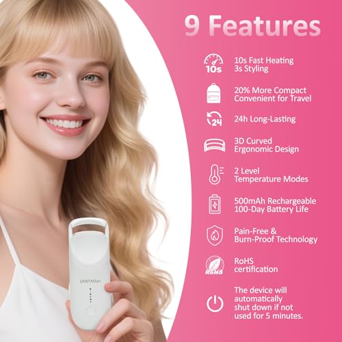 Portable Heated Eyelash Curler - Quick 5s Heating & Rechargeable