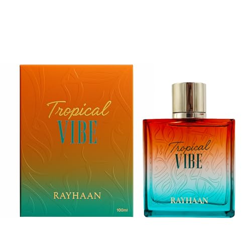 Rayhaan Tropical Vibe Eau de Parfum – Fresh Fruity Floral Scent, 3.4 oz