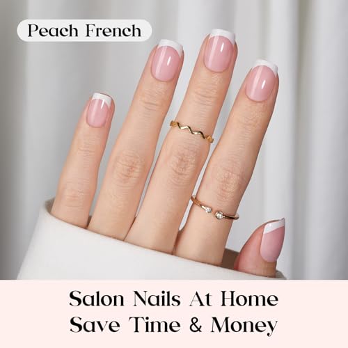 Beetles Extra Short Pink French Nail Tip Press On Kit 210Pcs C - XS