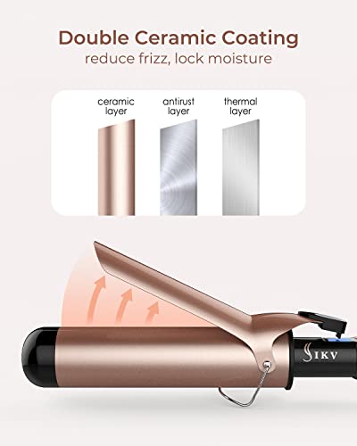 IKV 2 Inch Curling Iron for Long Hair | Ceramic Barrel, Dual Voltage
