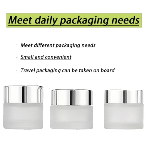 3-Pack Refillable Travel Bottles 15g 20g 30g - Glass Cosmetic Containers
