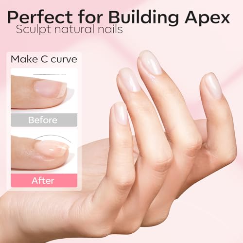 Modelones Base Coat Builder Nail Gel - 2 Pcs Nude & Rose Pink, Modelones B-Nude Rose-2