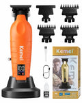 KEMEI PG2499 Orange Cordless Hair Clipper for Men – Beard & Hair Trimmer with 7000 RPM