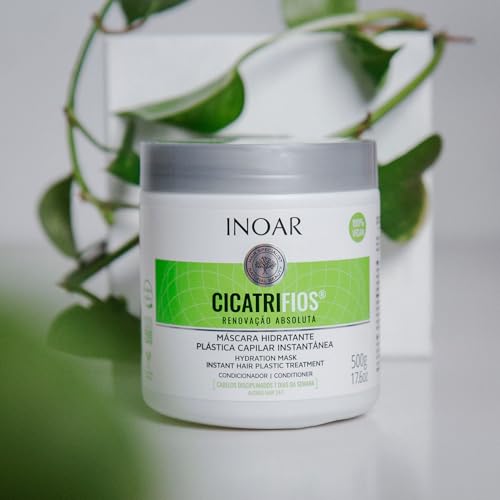 INOAR Cicatrifios Hair Mask with RejuComplex3 for Deep Repair, Frizz Control & Enhanced Softness, 17.6 Fl Oz