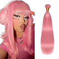 Pink Straight Human Hair Bundle 32 Inch 50g Brazilian