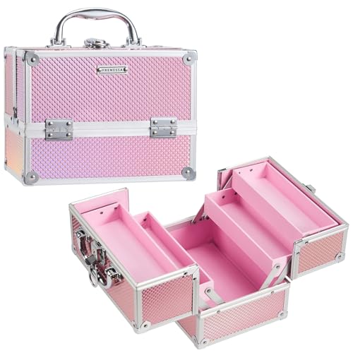 Mermaid Pink Makeup Train Case 8.85" Portable Organizer