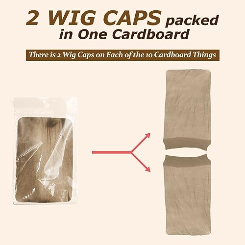 20PCS HD Wig Cap for Lace Front Wig, Stocking Stretchy Wig Caps for Women Men, Stretchy Nylon Stocking Wig Caps Wig Bald Cap for Wigs, Transparent Wig Cap Thin Wig Cap with Elastic Band(HD Brown)