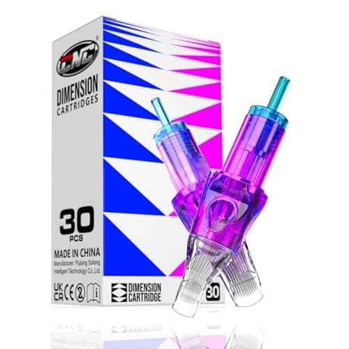 CNC Tattoo Cartridge Needles 30pcs Assorted Needle Round Magnum Cartridges #10 Bugpin 7RM 9RM 11RM 13RM 15RM #1209RM Mixed for Tattooing Supplies EN04B-30KIT-G