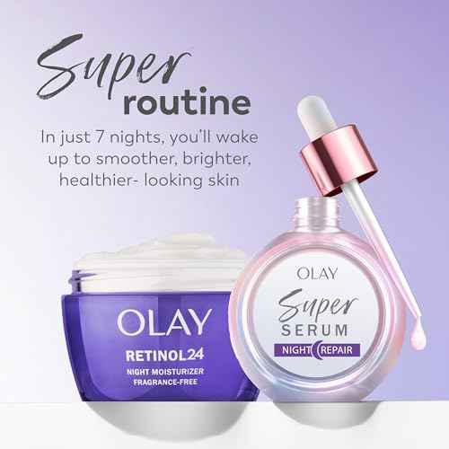 Olay Super Serum Night Repair, Fragrance-Free - Niacinamide, Peptide, Salicylic & Lactic Acid, Glycerin - 5-in-1 Skin Care Benefits - Hydrating, Evens Tone, Reduces Dark Spots, Anti-Aging, 1.7 Oz