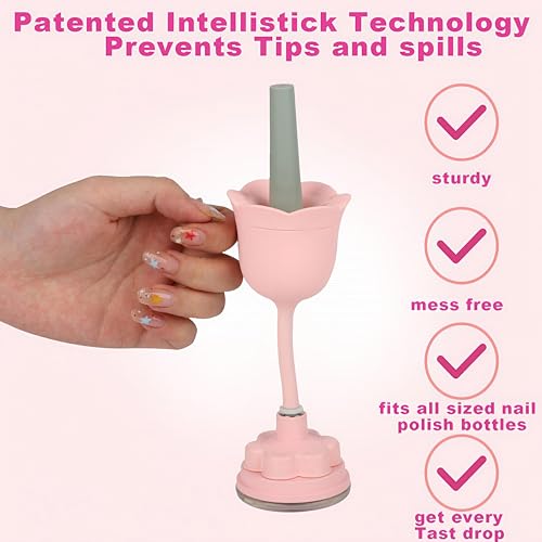 360° Rotating Nail Polish Holder with Suction Base