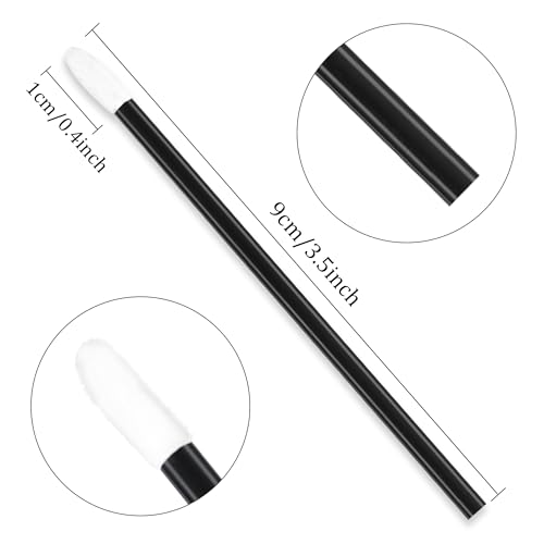 Chanaco 700Pc Disposable Lip Brushes Black Flocking Applicators