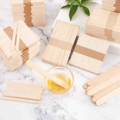 2 Style 2000 Pcs Wax Sticks for Hair Removal Splinter-Free Wooden Waxing Sticks Large Wax Applicator Sticks Wax Stick for Body and Face, Craft Sticks,Popsicle Sticks, 6-Inch & 4.5-Inch