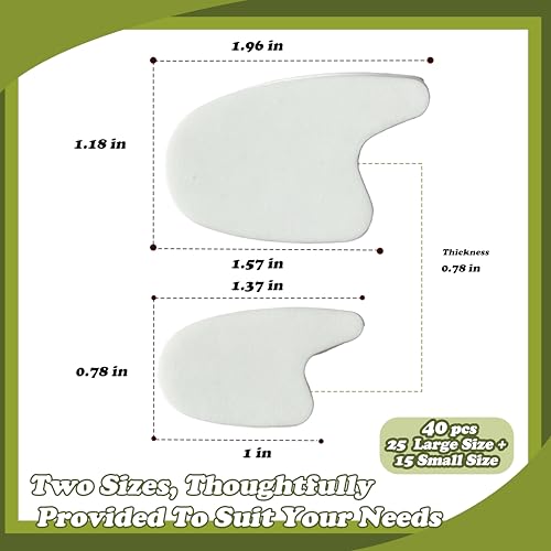 Xymoso Foam Toe Separators for Pain Relief - 40 Pack, 2 Sizes