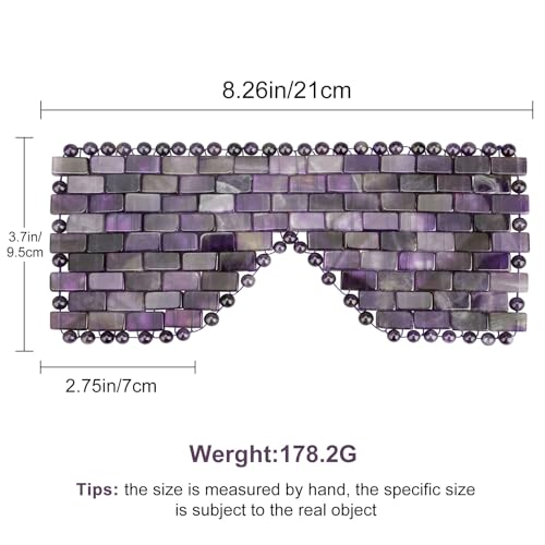 ideayard Crystal Eye Mask, Cooling Sleep Mask 100% Amethyst, Jade Stone Eye Mask for Hot & Cold Anti Aging Therapy, Headache and Migraine Relief