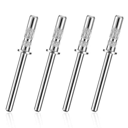 4Pcs Small Mandrel Nail Bit 3mm Mini Mandrel for Nail Sanding Bands,Stainless Steel Small Sanding Band Nail Drill Bit for Electric Drill File Machine Manicure Accessory