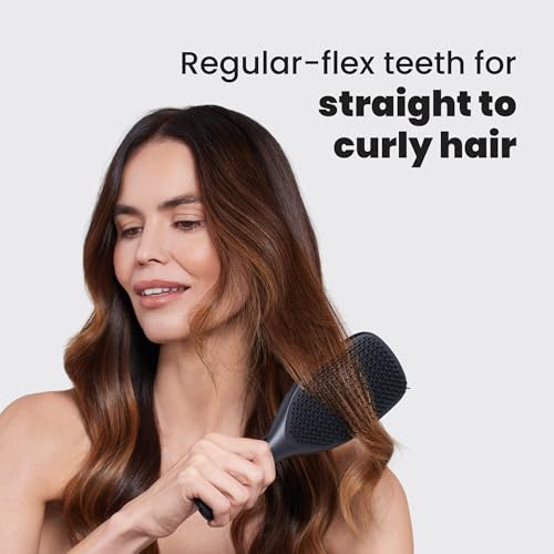 Tangle Teezer Large Ultimate Detangler Hairbrush for Wet & Dry Hair, Eliminates Knots & Reduces Breakage for Long, Thick, & Curly Hair Types, Black Gloss