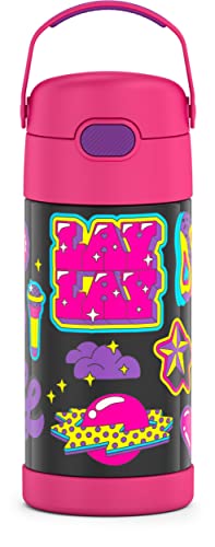 THERMOS FUNTAINER 12 Ounce Stainless Steel Vacuum Insulated Kids Straw Bottle, That Girl Lay Lay