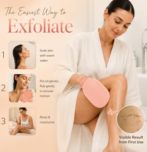 CheekyGlo Korean Exfoliating Glove for Sensitive Skin (2-Pack)