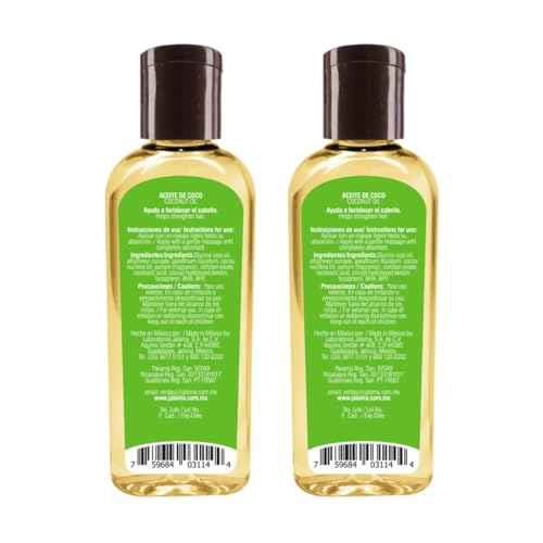Jaloma Coconut Oil with Keratin to Help Strengthen Hair, 2 Pack, 4 Oz Each Bottle