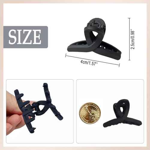 10 Pack Small Hair Clips for Thin/Medium Fine Hair/Bangs, 1.5 Inch Matte Small Claw Clips, Non-Slip Mini Jaw Clips with Gift Box
