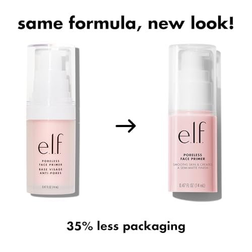 e.l.f. Poreless Face Primer, Skin-Smoothing Matte Makeup Base, Minimizes Pores & Fine Lines, Long-Lasting Foundation Primer with Tea Tree & Vitamins A & E, Vegan & Cruelty-Free