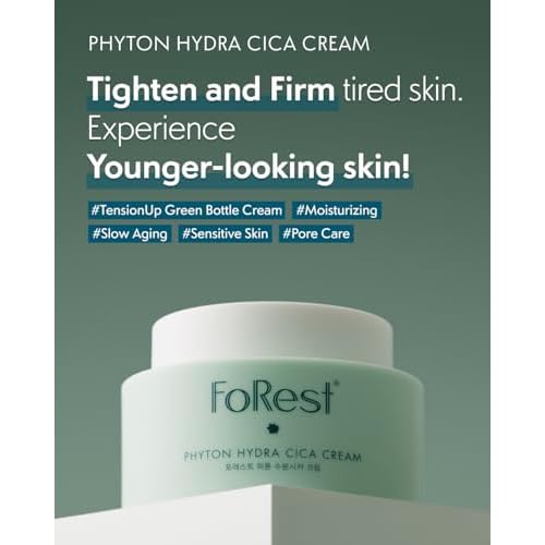 FOREST Hydra Cica Cream 1.69 fl. oz, slow aging, anti wrinkle, deep mositurizing facial cream, hyaluronic acid, korean skin care