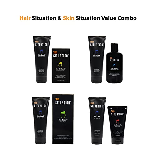 Men's Wet Look Hair Gel & Fine-Wide Tooth Styling Comb Set - Strong Hold, Shine & Precision Grooming