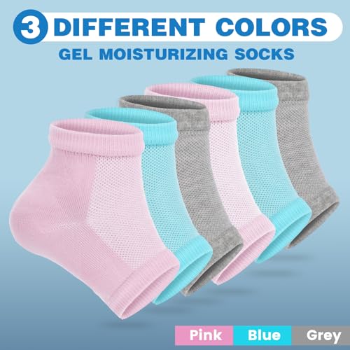 TEAWOO Moisturizing Heel Socks for Cracked Heel Repair - 3 Pairs