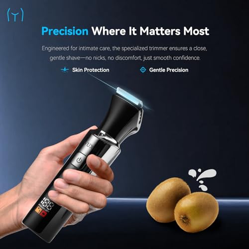 WUXO Electric Back Shaver & Groin Hair Trimmer with LED Display