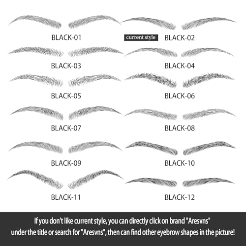 Eyebrow Tattoo 88 Pairs,4D Tattoo Eyebrow,Popular Black Fake Eyebrows,Realistic Eyebrow Transfers Sticker,Suitable Sizes,Waterproof and Long-Lasting 3-5 Days