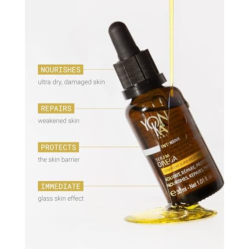 YONKA PARIS Serum Omega | Oil in Serum for Dry Sensitive Skin | Omegas 3 6 9 Lipo Restore Complex | Nourishes and Soothes Reactive Skin | Vegan Dermatologist Tested | Made in France