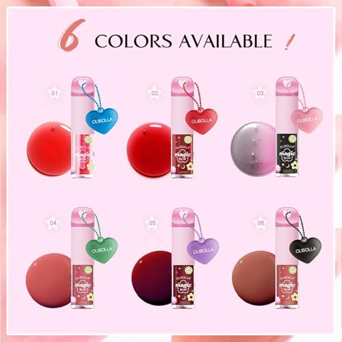 Lip Oil, Nourishing and Hydrating Tinted Lip Oil, High-Shine Glimmer Finish, Non-Sticky, Long-Lasting and Volumizing Formula, 0.12 Fl Oz(06 Caramel)