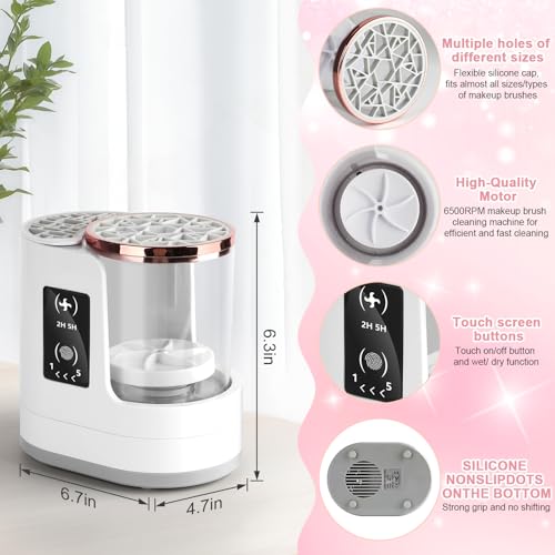 3 IN 1 Electric Makeup Brush Cleaner & Dryer Machine with Automatic Cleaning and Drying Functions, Portable USB Design with Smart Touch Controls for All Brush Sizes, Perfect Gift for Makeup Lovers