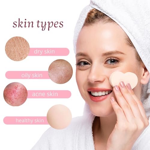 uxcell 120 Count Compressed Facial Sponges Heart-Shaped Face Cleansing Sponges Pads for Daily Skincare Routines at Home, Kitchen, Travel, Black