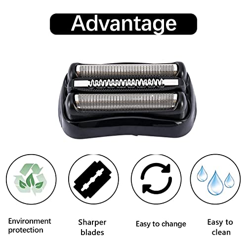 21B Series 3 Replacement Foil and Cutter Compatible with Braun Series 3 Replacement Head & for Braun S3 Wet and Dry Replacement Head,for Series 3 Electric Razor 5409 3010s 3040s 340s-4 300s 310s