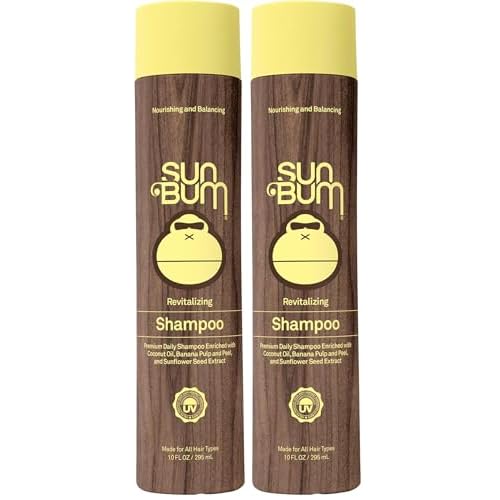 Sun Bum Revitalizing Shampoo - Hydrating and Restoring Hair - Gently Clean and Restore - UV Protecting - Vegan - Made Without Parabens - 10 oz,(Pack of 2)