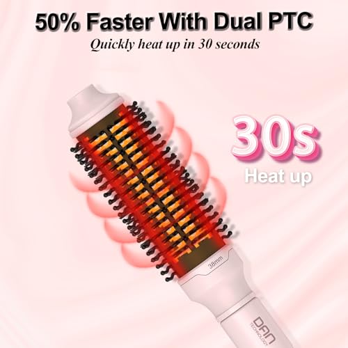 1.5 Inch Heated Round Brush, Dual PTC Ceramic Curling Brush