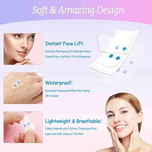 Face Tape Lifting Invisible, Face Lift Tape 152Pcs, Neck Facelift Strips Invisible Use Before Makeup, Instant V-shaped Lifter Face-lift Sticker for Lifting Sagging Skin Wrinkle Double Chin Jowls Eyes