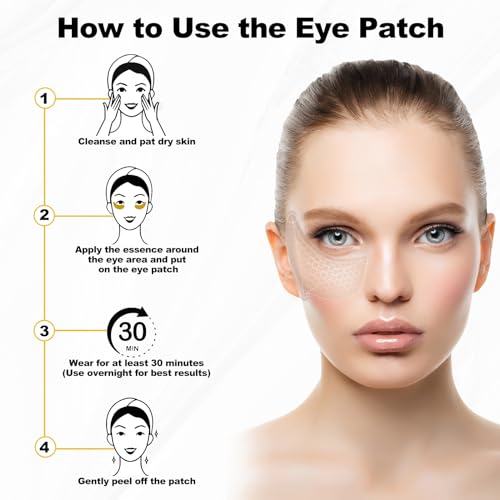 Hotodeal Under Eye Patches (10 Pairs), Using Under Eye Mask Overnight, Eye Patches for Puffy Eyes and Dark Circles, Anti-wrinkle and Lifting Firmness Skin Care, 100% Water-soluble Breathable