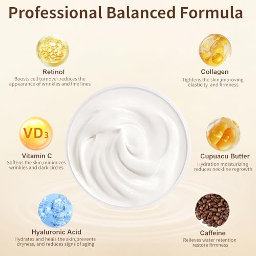 Neck Firming Cream,Tighten and Lift Neck Cream,Neck Tightening Cream Improves Sagging,Skin Tightening and Smooth of Fine Lines