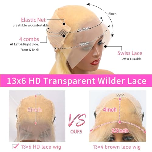 20" 613 Blonde Lace Front Wig - 200% Density Human Hair