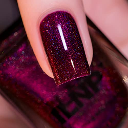 ILNP Black Orchid Holographic Burgundy Nail Polish