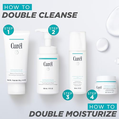 Curel Japanese Skin Care Travel Size Toiletries, for Dry, Sensitive Skin, Travel Size Face Wash, Lotion, & Makeup Remover