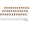 (12 Pack) 6 oz Clear PET Plastic Jar with Gold Metal Overshell Lid + Spatulas