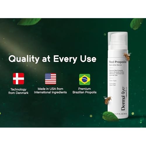DermaHive - Red Propolis Restorative Serum with Vitamin E, Antioxidants & Lavender Oil, Anti Aging Face Serum for Women & Men, Antioxidant, Skin Repair, Glowing Skin, Scar Removal, Airless Pump - 50g