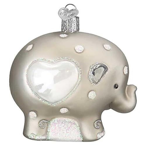 Old World Christmas Baby's 1st Elephant Glass Hanging Ornament